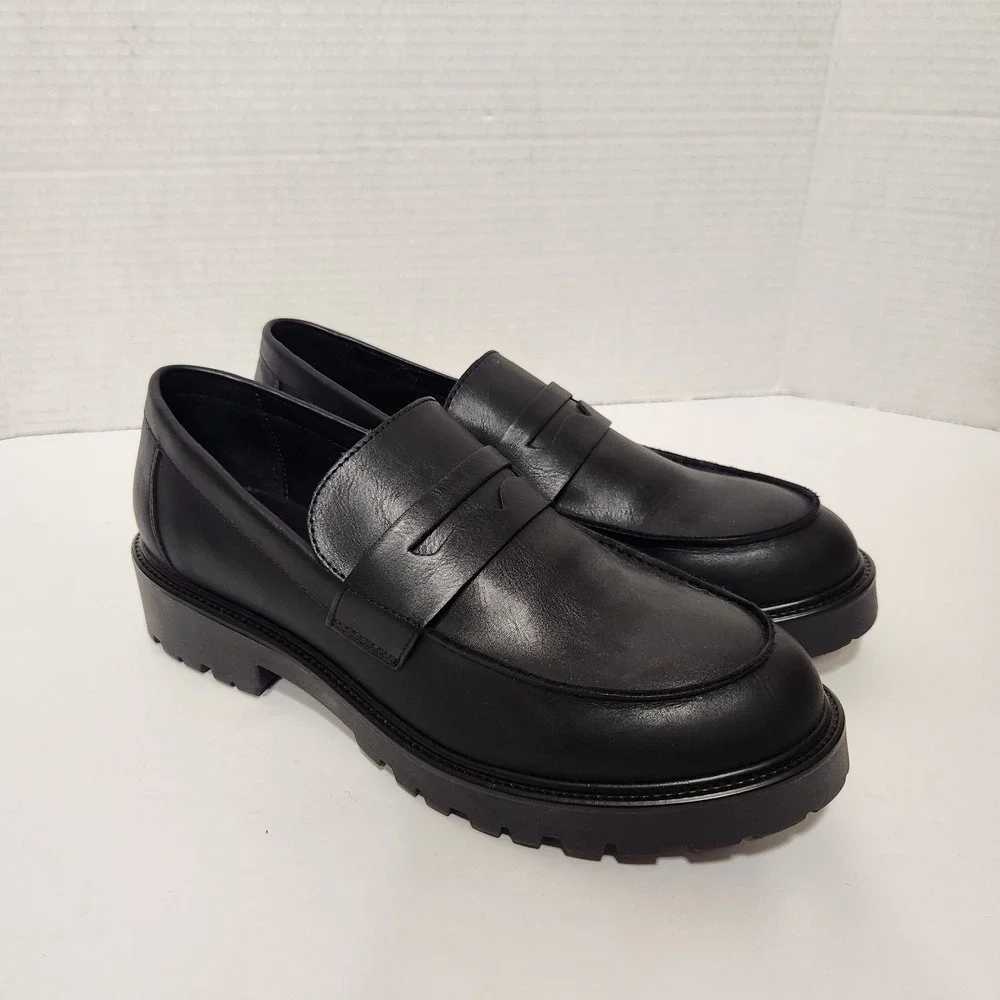 Steve Madden Womens Size 10M Shoes Black Vegan Comfort Fashion Platform Loafers